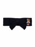 Bandeau Teddy Knits Baby Bow Band - Black - Medium (6-12M)