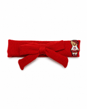 Bandeau Teddy Knits Baby Bow Band - Red - Medium (6-12M)