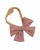 Taffeta Winter Edition Dressy Bow Nylon Band - Dusty Winter Pink - Smaller Bow