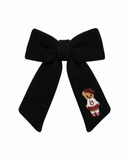 Bandeau Teddy Knits Medium Bow Clip - Black