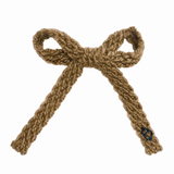 Textured Woolen Braid Medium Bow Clip - Brown