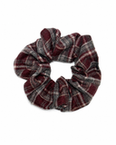 Plaids Scrunchie - Burgundy/ Gray