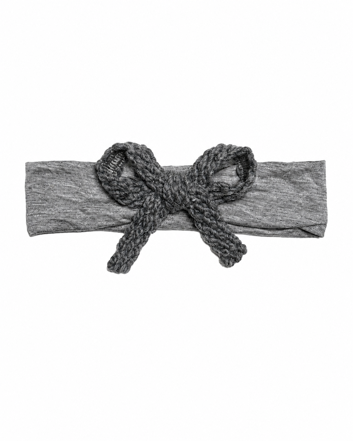 Textured Woolen Braid Baby Modal Band - Gray - Medium (6-12M)