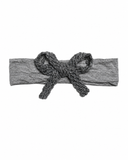 Textured Woolen Braid Baby Modal Band - Gray - Medium (6-12M)