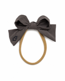 Taffeta Winter Edition Dressy Bow Nylon Band - Gray - Larger Bow