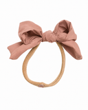 Taffeta Winter Edition Dressy Bow Nylon Band - Dusty Winter Pink - Larger Bow