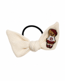 Bandeau Teddy Knits Pony Tie - Cream