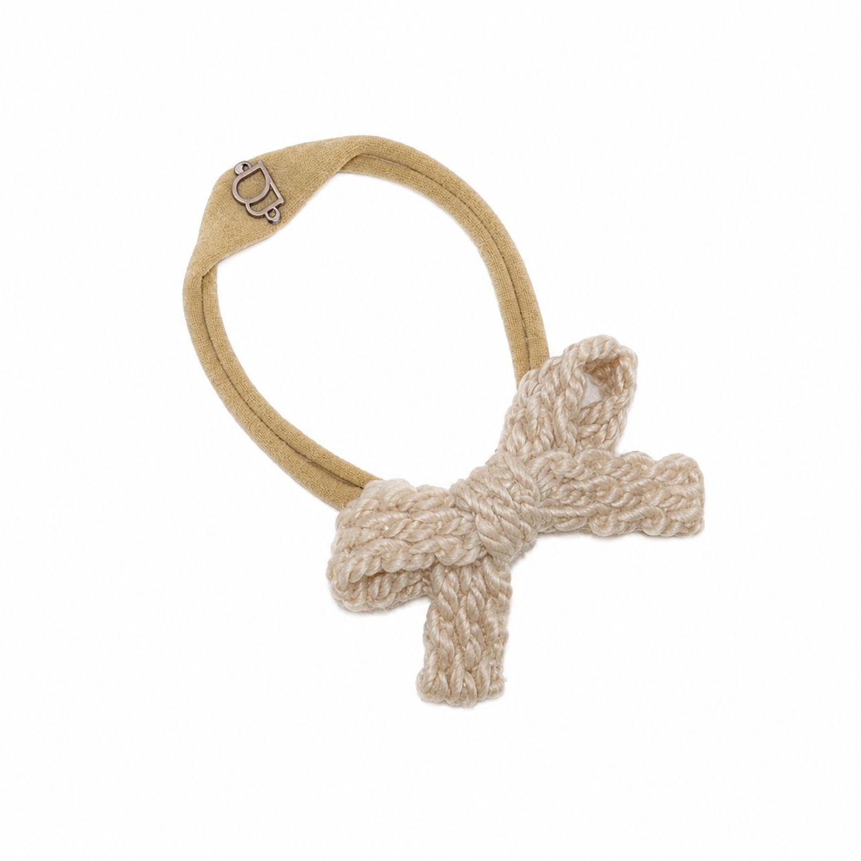 Textured Woolen Braid Baby Nylon Band - Beigy Pink