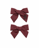 Taffeta Winter Edition Mini Bow Clip Set - Plum