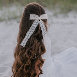 Sheer Lace Large Bow Clip