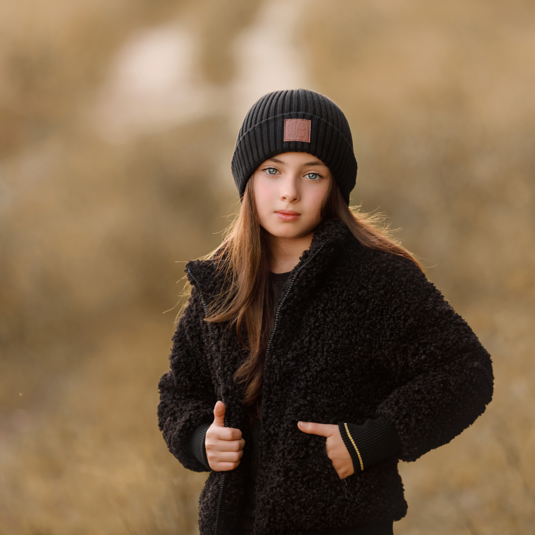 Tan Winter Knitted Beanie - Child - Teen