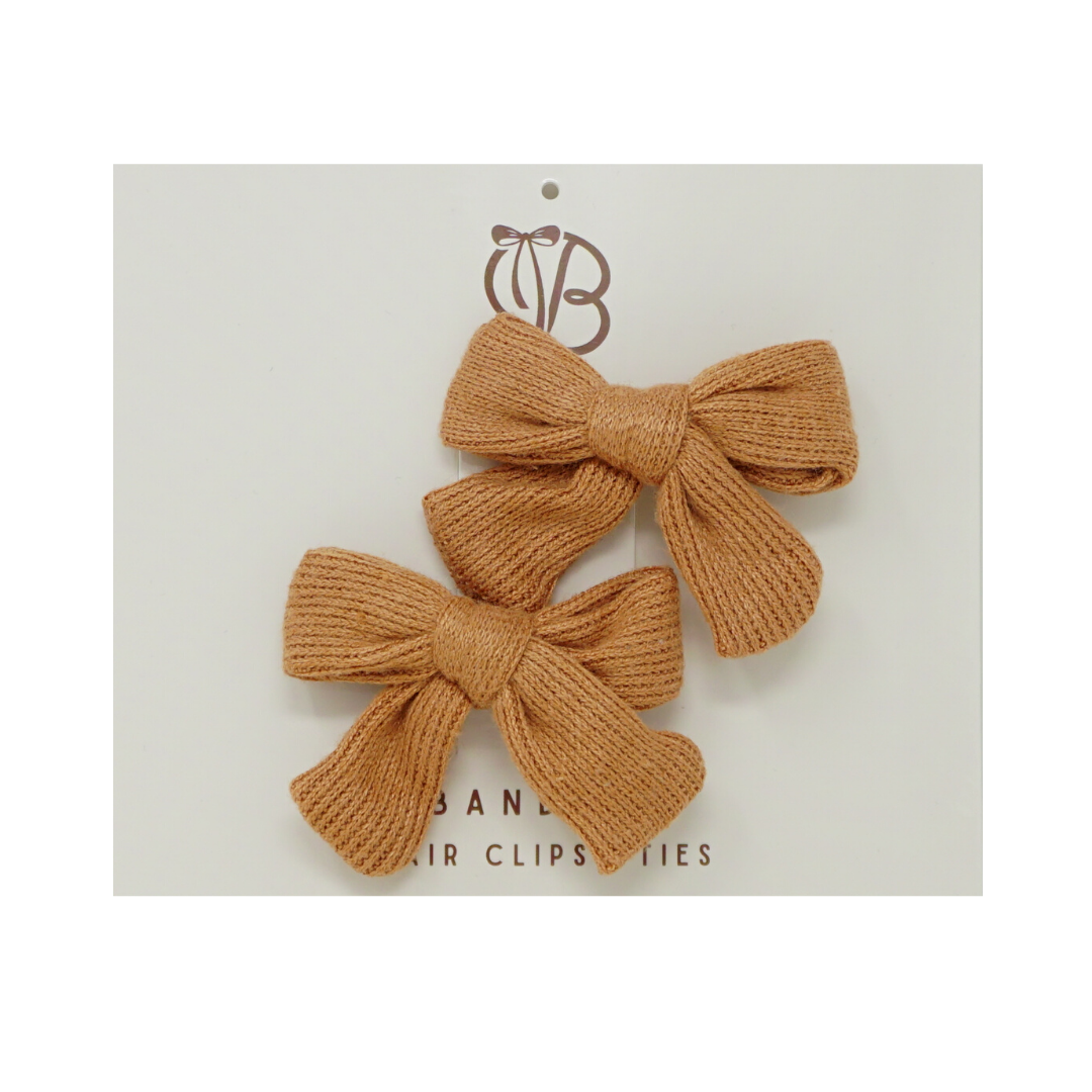 Classic Knit Mini Bow Clip Set