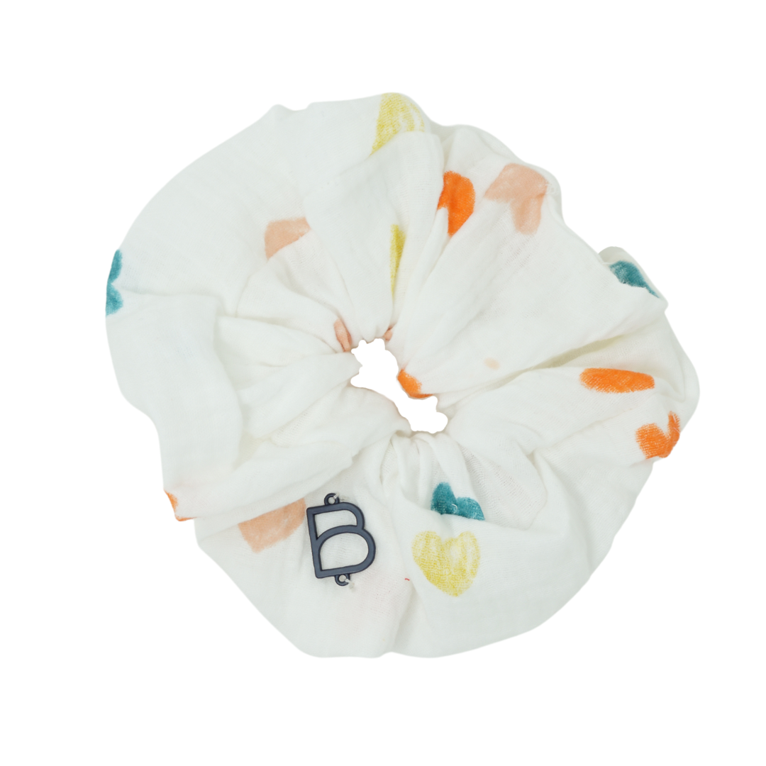 Colorful Hearts Large Scrunchie