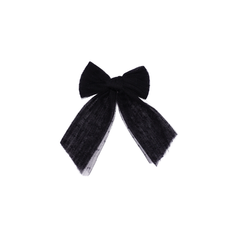 Dressy Dot Tulle Small Bow Clip