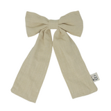 Linen Stitched 
 Large Bow Clip