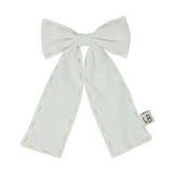 Linen Stitched 
 Large Bow Clip
