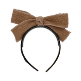 Mohair Cable Crochet Bow Headband