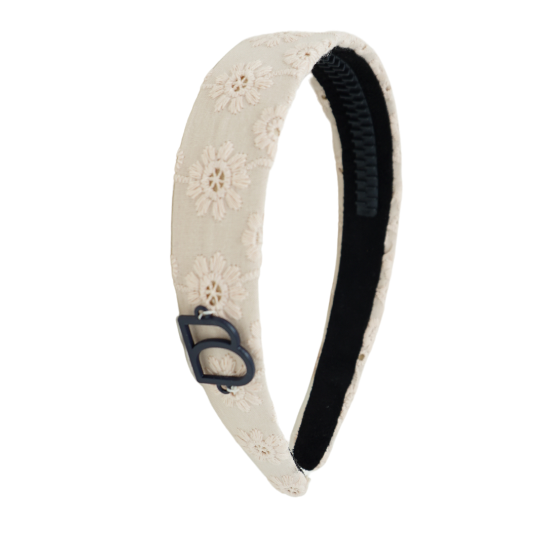 Perforated Floral Lace Flat Headband