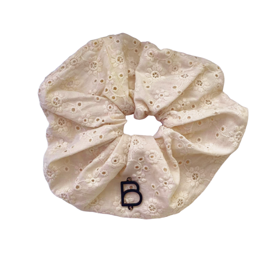Perforated Floral Lace Large Scrunchie