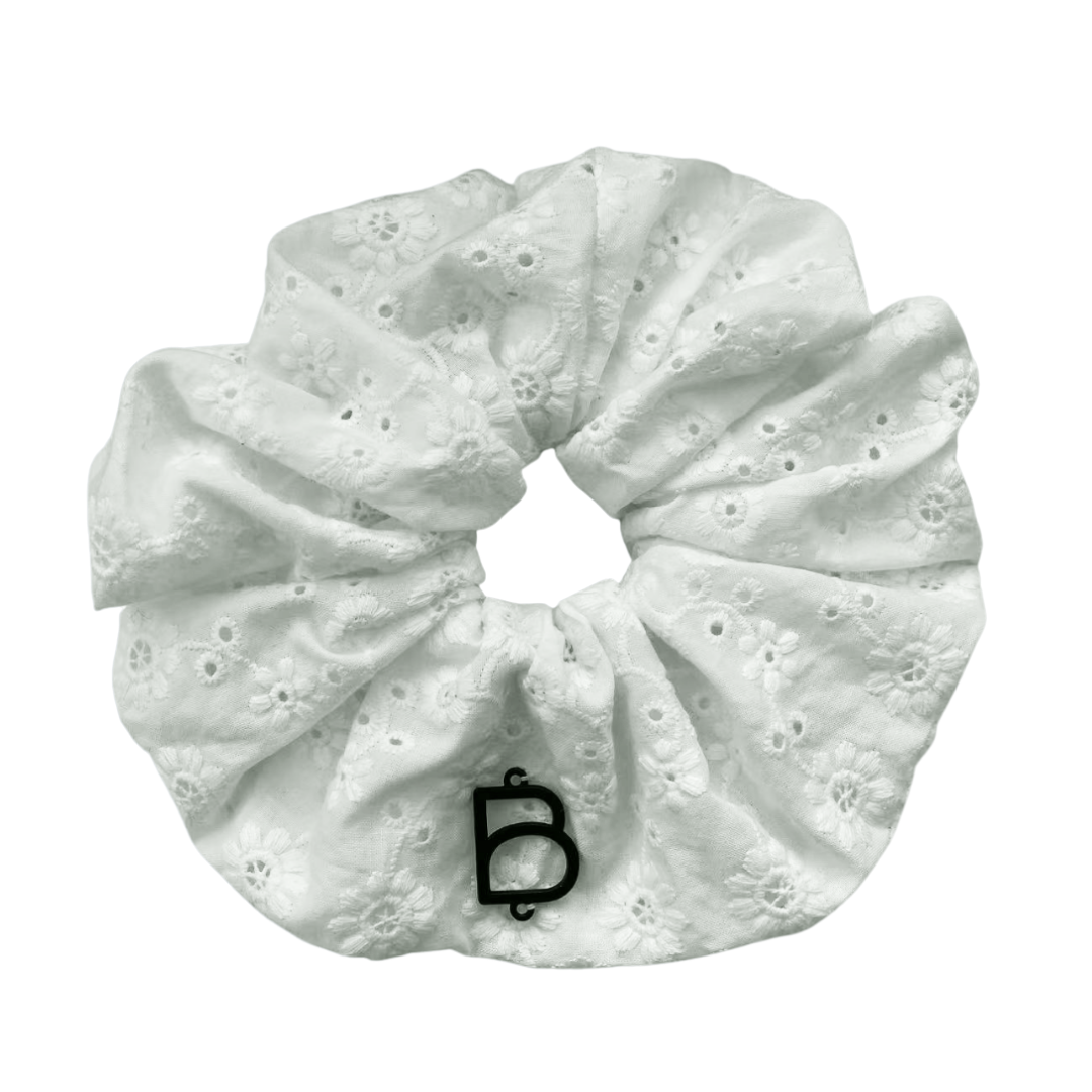 Perforated Floral Lace Large Scrunchie