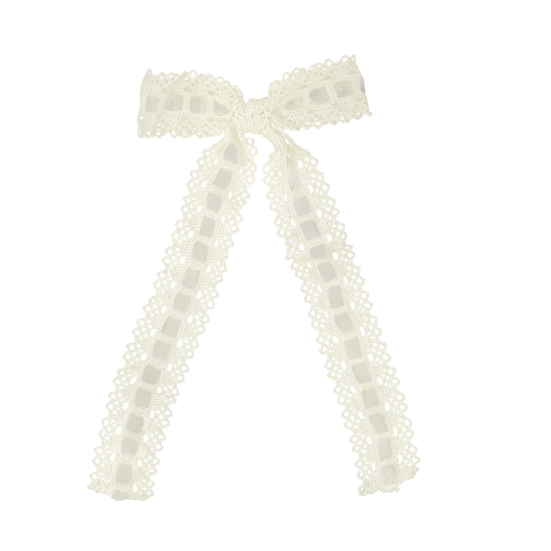 Sheer Lace Large Bow Clip