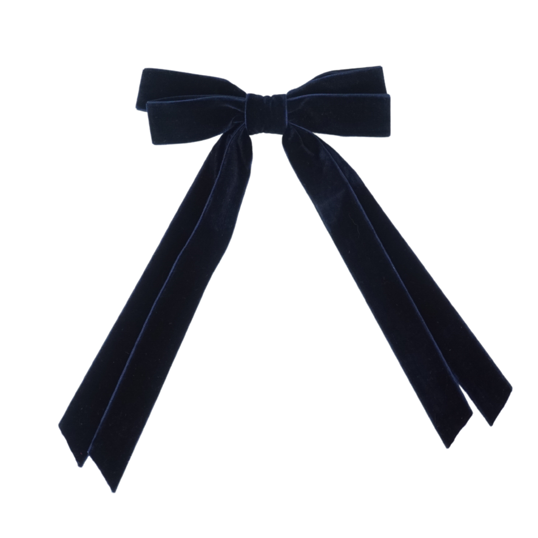 Classic Solid Velvet Large Bow Clip