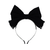Weave Collection Frayed Edge Bow Headband