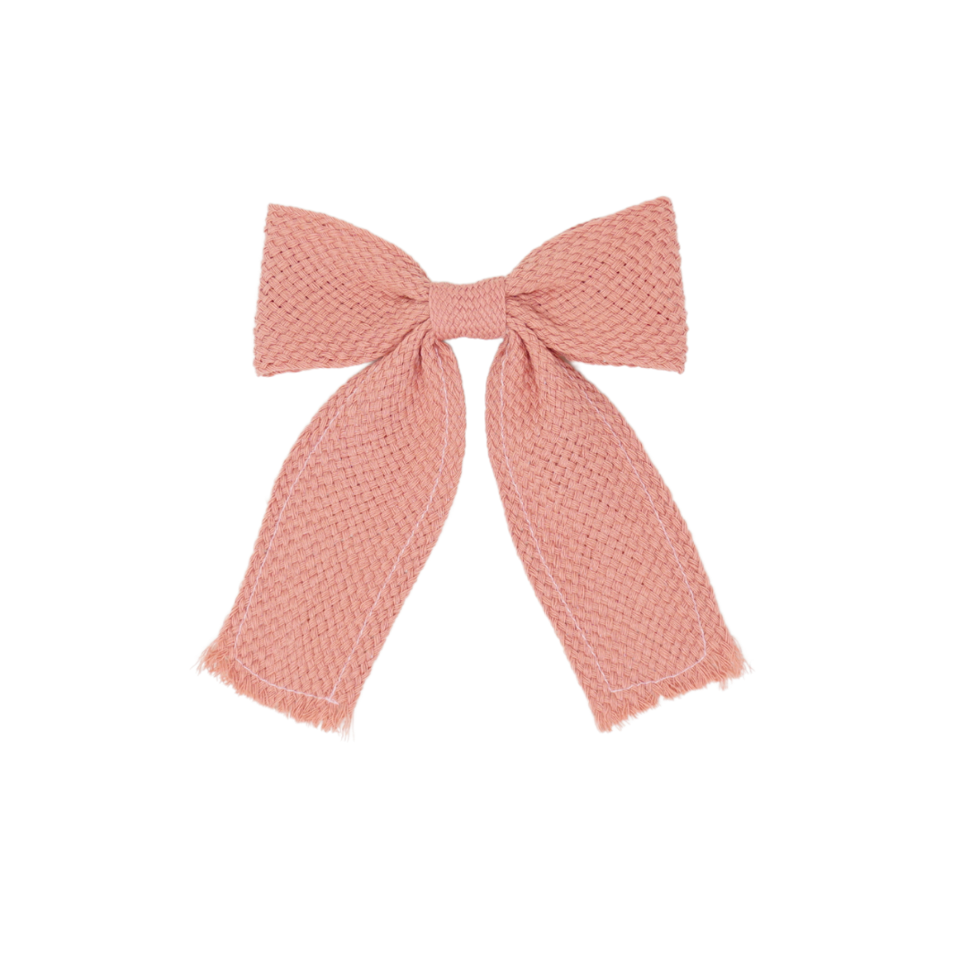 Weave Collection Frayed Edge Medium Bow Clip