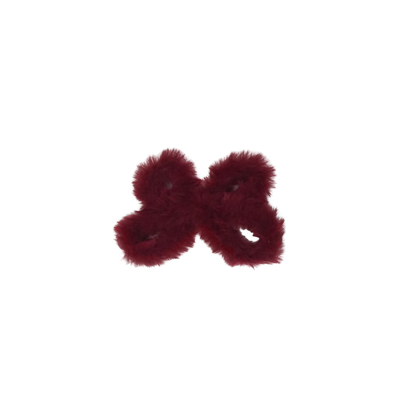 Fur Wired Bow Hair Clip