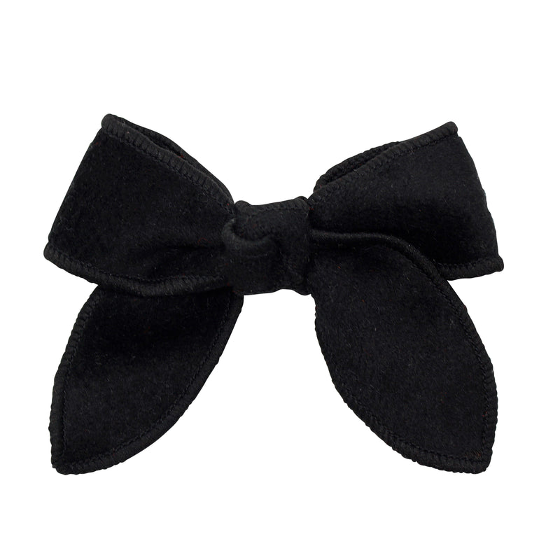 Wool Bow Hair Clips