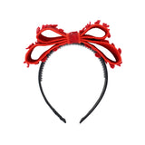 Dotted Wool Bow Headband